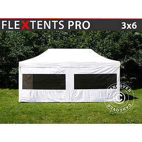 Dancover Snabbtält Depåtält Easy-up tält Eventtält Partytält FleXtents PRO 3x6m Vit, inkl. 6 sidor