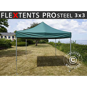 Dancover Snabbtält Depåtält Easy-up tält Eventtält Partytält FleXtents PRO Steel 3x3m Grön