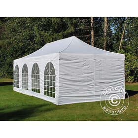 Dancover Snabbtält Depåtält Easy-up tält Eventtält Partytält FleXtents PRO Vintage Style 4x8m Vit, inkl. 6 sider