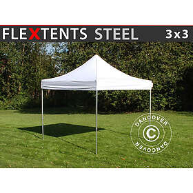 Dancover Snabbtält Depåtält Easy-up tält Eventtält Partytält FleXtents Steel 3x3m Vit