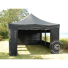 Dancover Snabbtält Depåtält Easy-up tält Eventtält Partytält FleXtents Xtreme 50 4x6m Svart, inkl. 8 sidor