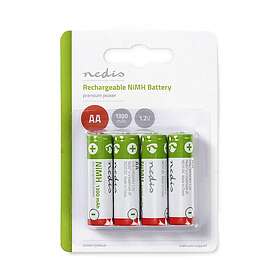 Nedis Laddningsbara Ni-MH Batterier AA, 1,2V, 4-pack