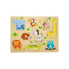 Small Foot Wooden Stud Puzzle Zoo 9pcs. Trä