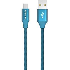 GreyLime Braided USB-A to MicroUSB Cable Svart