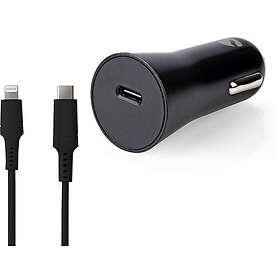 Nedis USB-C Car Charger to Lightning Cable Svart