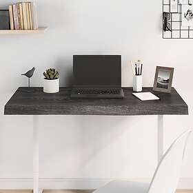 vidaXL Bordsskiva mörkgrå 100x50x6 cm behandlad massiv ek 3156430