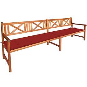 vidaXL Trädgårdsbench med dynor 240 cm massivt akaciaträ 3063828