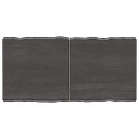 vidaXL Bordsskiva mörkgrå 120x60x6 cm behandlad massiv ek levande kant 364027