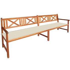 vidaXL Trädgårdsbench med dynor 240 cm massivt akaciaträ 3063824