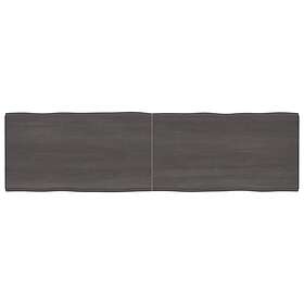 vidaXL Bordsskiva mörkgrå 220x60x4 cm behandlad massiv ek levande kant 364056
