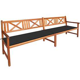vidaXL Trädgårdsbench med dynor 240 cm massivt akaciaträ 3063829