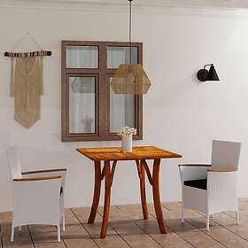 vidaXL Matgrupp för trädgården 3 delar vit 3071876