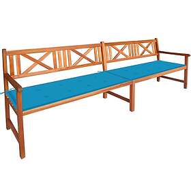 vidaXL Trädgårdsbench med dynor 240 cm massivt akaciaträ 3063826