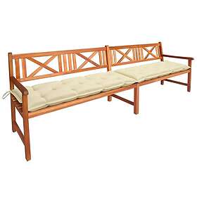 vidaXL Trädgårdsbench med dynor 240 cm massivt akaciaträ 3063839