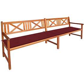 vidaXL Trädgårdsbench med dynor 240 cm massivt akaciaträ 3063831
