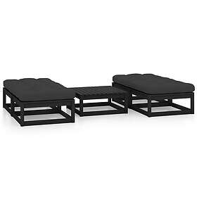 vidaXL Loungegrupp med dynor 5 delar massiv furu 3076293