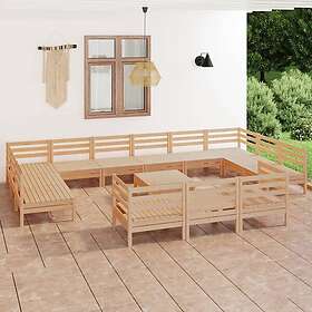 vidaXL Loungegrupp för trädgården 14 delar massiv furu 3083509