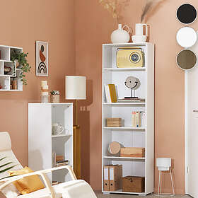 TecTake Bokhylla Lexi 5 hyllplan svart