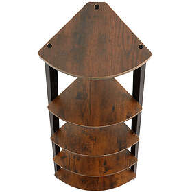 TecTake Hörnhylla Portland 34x34x158,5cm Industriellt mörkt trä