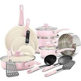 Greenlife mjukt grepp Ceramic non-stick köksredskapsset 16-piece