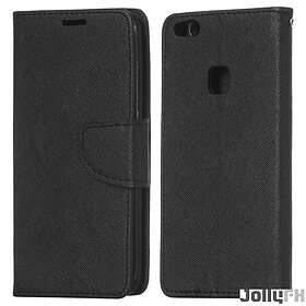 JollyFX Fancy Case Flip Book Cover Wallet Väska med Stativ Funktion för Huawei P10 Lite Svart