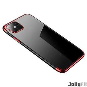 JollyFX Clear Color Case Gel TPU Galvaniseringsram Skal till Samsung Galaxy S21 5G Röd