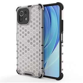 JollyFX Honeycomb Case pansarskydd med TPU Bumper för Xiaomi Mi 11 Lite 5G Genomskinlig