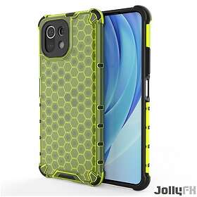JollyFX Honeycomb Case pansarskydd med TPU Bumper för Xiaomi Mi 11 Lite 5G Grön
