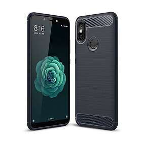 JollyFX Carbon Väska Flexibel Skal TPU Väska till Xiaomi Mi A2 Mi 6X Blå