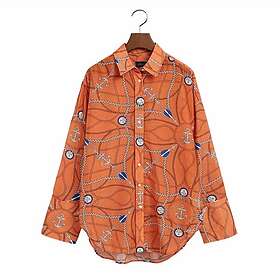 Gant Relaxed Fit Sailing Print Cotton Silk Blouse Dam