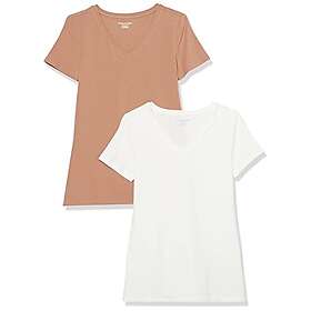Amazon Essentials Classic-Fit Short-Sleeve V-Neck T-Shirt, Pack of 2 (Dam)