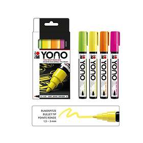 Set Markerpenna YONO, Neon med 4 markers 1,5-3 mm.