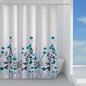 HeFe duschdraperi 120 x 200 cm, blå blomst