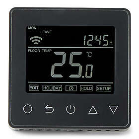 Heatcom Heat-Com HC90 WiFi termostat för elgolvvärme, svart