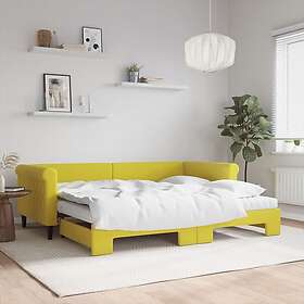 vidaXL Dagbädd utdragbar med madrasser gul 90x200 cm sammet 3197800
