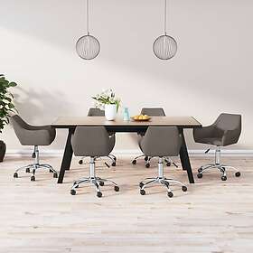 vidaXL Snurrbara matstolar 6 st taupe tyg 3090286