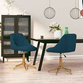 vidaXL Snurrbara matstolar 2 st blå sammet 335543