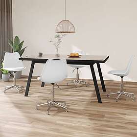 vidaXL Snurrbara matstolar 4 st vit konstläder 3085348