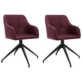 vidaXL Matstolar snurrbara 2 st lila tyg 330437