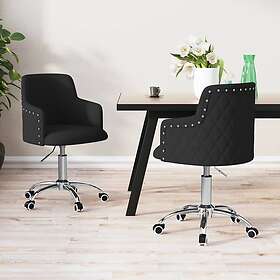 vidaXL Snurrbara matstolar 2 st svart tyg 3085040