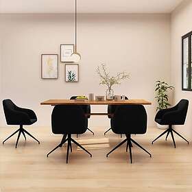 vidaXL Matstolar 6 st svart sammet 3089926