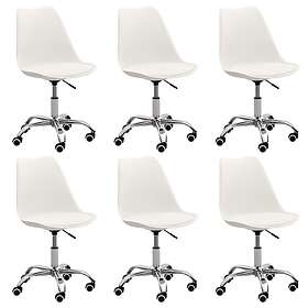 vidaXL Matstolar 6 st vit konstläder 3068576