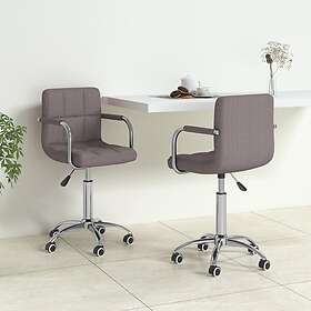 vidaXL Snurrbara matstolar 2 st taupe tyg 334686