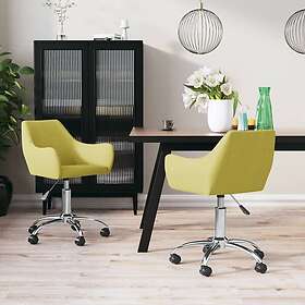 vidaXL Snurrbara matstolar 2 st grön tyg 330944