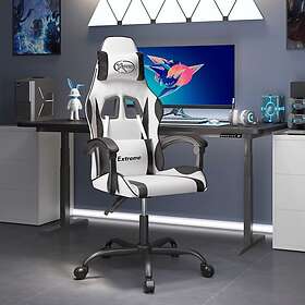 vidaXL Snurrbar gamingstol vit och svart konstläder 349577