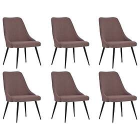 vidaXL Matstolar 6 st brun tyg 3090162