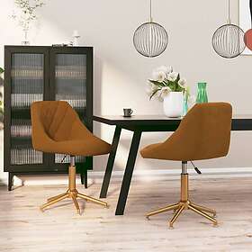 vidaXL Snurrbara matstolar 2 st brun sammet 335537