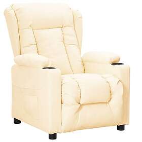 vidaXL Reclinerfåtölj gräddvit konstläder 339071
