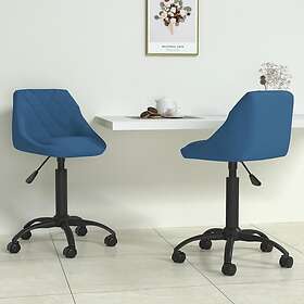 vidaXL Snurrbara matstolar 2 st blå sammet 335375