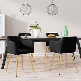 vidaXL Matstolar 4 st svart sammet 3092803
